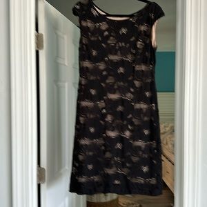 Black mesh dress with nude lining